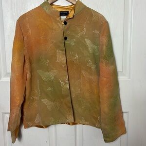 NEW SOUTH COTTON butterfly hand loomed jacket cardigan reversible gold size M